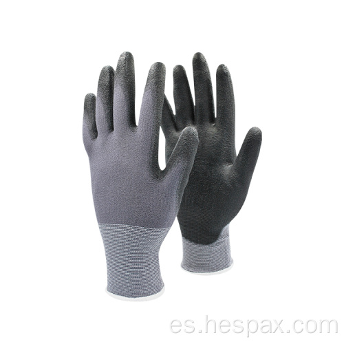 Hespax Seguridad sin costuras PU Work Cut Guantes resistentes